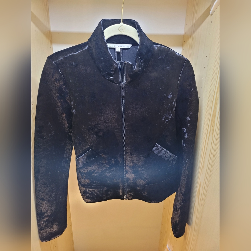 Rachel by Rachel Roy Crushed Velvet Bomber Jacket